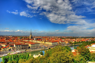 Rooftops view of Turin